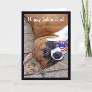 Happy Labor Day Boxer Greeting Card card