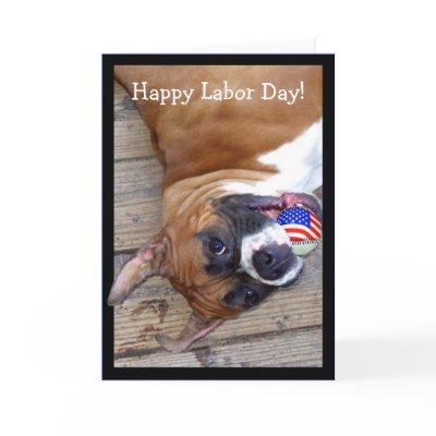 Happy Labor Day Boxer Greeting Card by ritmoboxer