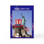 Happy Labor Day Boxer greeting card
