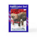 Happy Labor Day Boxer puppies greeting card