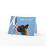 Happy Labor Day Boxer puppy greeting card