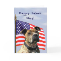 Happy Labor Day Pitbull Greeting card