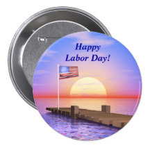 Happy Labor Day US Flag and Dock Pin