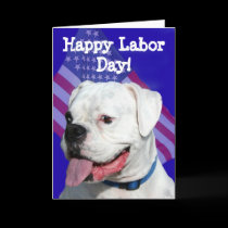 Happy Labor Day white boxer greeting card by ritmoboxer Happy Labor Day white boxer greeting card