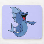 HAPPY LAUGHING BLUE CARTOON FISH GRAPHIC HUMOR LIG mousepads
