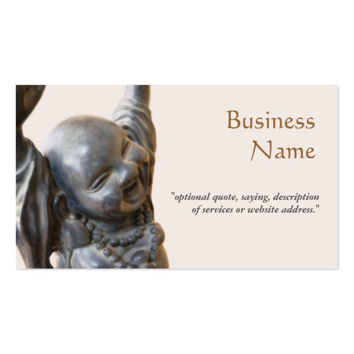 Happy Laughing Buddha New Age Business Card Template (front side)