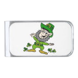 Happy Leprechaun Silver Finish Money Clip