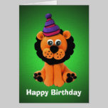 Happy Lion Birthday Card cards