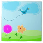 Happy Little Bluebird High in the Sky Ceramic Tile
