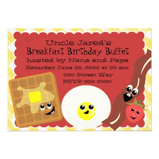 Happy Little Breakfast Personalized Invites