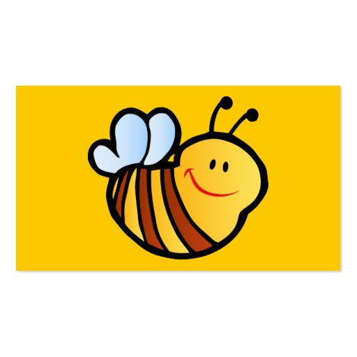HAPPY LITTLE BUMBLEBEE BEE CARTOON CUTE HONEY INSE BUSINESS CARDS (back side)