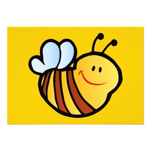 HAPPY LITTLE BUMBLEBEE BEE CARTOON CUTE HONEY INSE CUSTOM INVITE