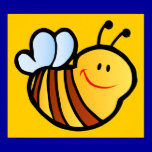 HAPPY LITTLE BUMBLEBEE BEE CARTOON CUTE HONEY INSE posters