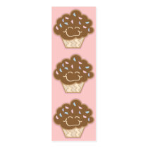 happy little chocolate cupcake bookmark business cards