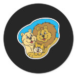 happy little lion family sticker