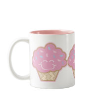 happy little strawberry cupcake mugs