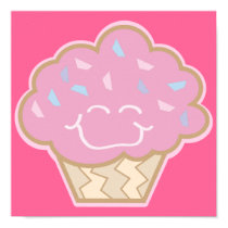 happy little strawberry cupcake posters
