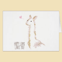 Happy Llama Loves You cards