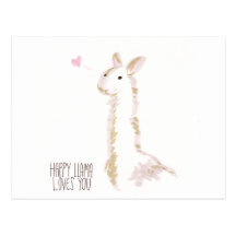 Happy Llama Loves You Postcard