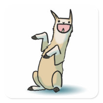 Happy Llama Square Stickers