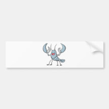 Happy Lobster Cartoon Bumper Sticker