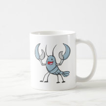 Happy Lobster Cartoon Mugs