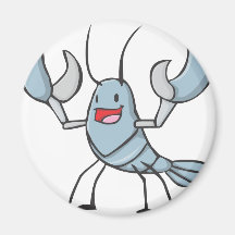 Happy Lobster Cartoon Refrigerator Magnet