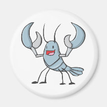 Happy Lobster Cartoon Refrigerator Magnets