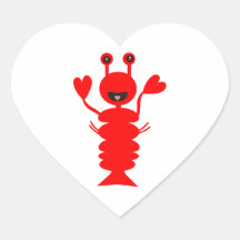 Happy Lobster Heart Sticker
