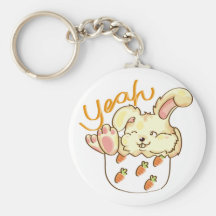 Happy Lounging Rabbit Keychain