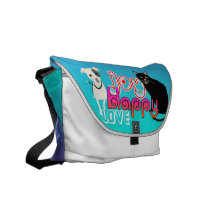 Happy Love Pet Bag in Blue and Purple Messenger Bag
