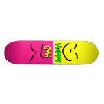 Happy mad face skate deck