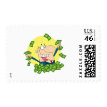 Happy Man with Cash postage