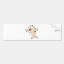 Happy Manatee Cartoon Bumper Stickers