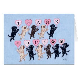 Happy Marching Labradors Thank You Greeting Cards