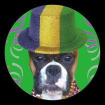 Happy Mardi Gras Boxer stickers stickers