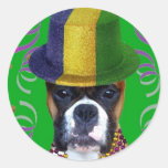 Happy Mardi Gras Boxer stickers