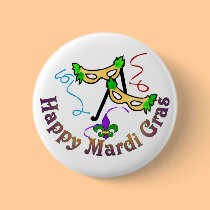 Happy Mardi Gras Button
