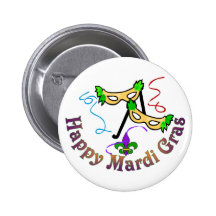 Happy Mardi Gras Button