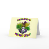 Happy Mardi Gras Mask Greeting Card