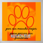 happy mascot, by a better world for dogs s…  posters