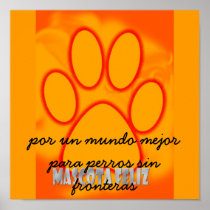 happy mascot, by a better world for dogs s… posters