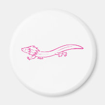 Happy Mexican Axolotl Walking Refrigerator Magnet