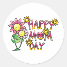 Happy Mom Day Shirts Round Stickers