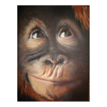 Happy Monkey Secret Thought Oil Painting Poster posters