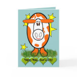 mother's day card, mothers day card, cow,