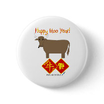 Happy Moo Year buttons by fujianboy Happy Moo Year buttons