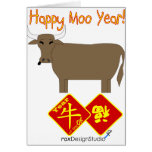 Happy Moo Year Greeting Cards