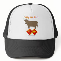 Happy Moo Year Mesh Hat