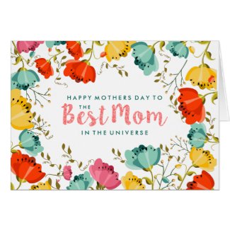 Happy Mother Day Spring Flowers Frame Card
